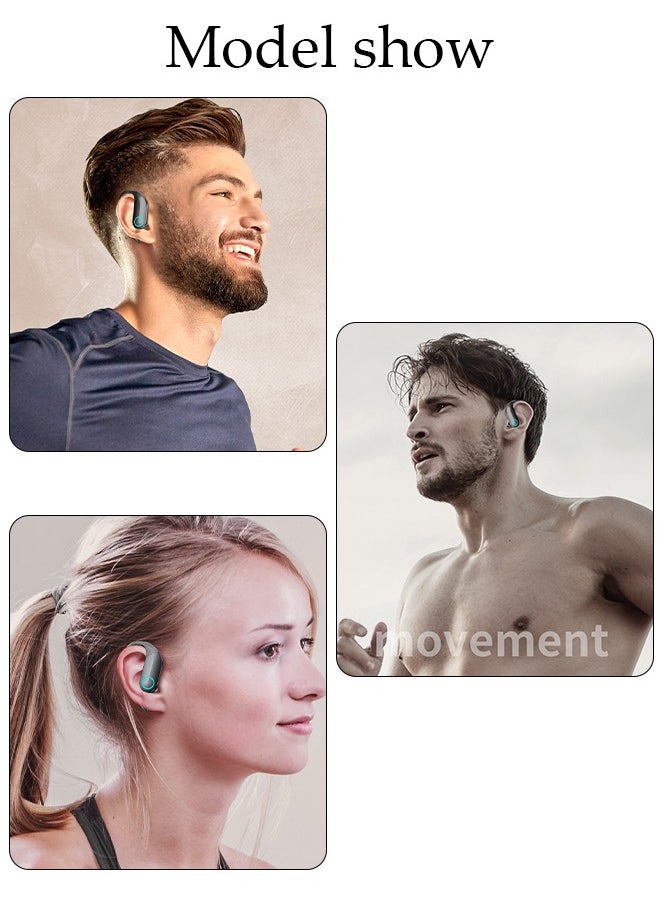 DUNISO - Bluetooth Headphones Wireless Earbuds 13hrs Playtime Wireless Charging Case Digital Display Sports Ear buds with Earhook Premium Deep Bass IPX5 Waterproof Over-Ear Earphones for TV Phone Laptop - Image 1