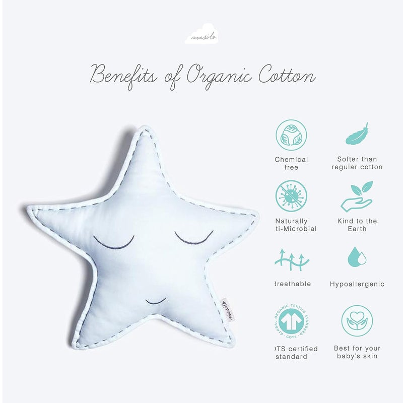 Masilo Organic Cotton Baby Blanket with Toy for Newborn/Infant-Dohar Blanket Combo-1X Blanket, 1X Toy, Star Blue - Image 3
