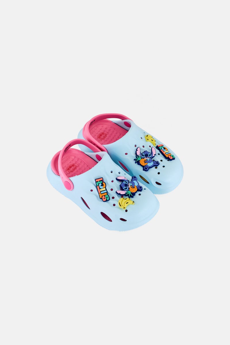 Disney Stitch Kids Girl Slip On Clogs, Turquoise - Image 2