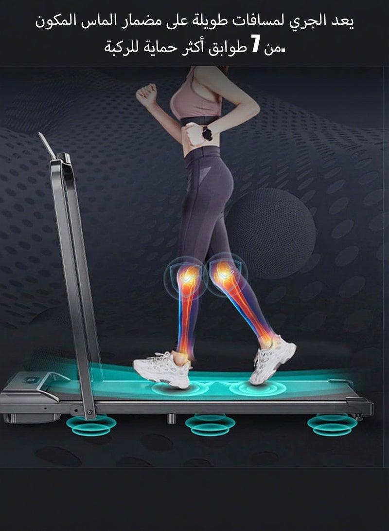 ويمارت بساط مشي 3 في 1,جهاز سير كهربائي، جهاز جري منزلي سير,جهاز جري مع جهاز تحكم عن بعد ومقبض، جهاز جري محمول قابل للطي بقوة 2.5 حصان، جهاز جري منزلي تحت المكتب - Image 3