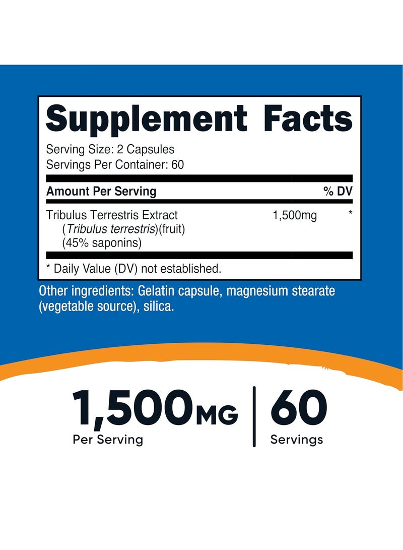 Nutricost Tribulus Capsules 1500mg 120 Caps - Image 2