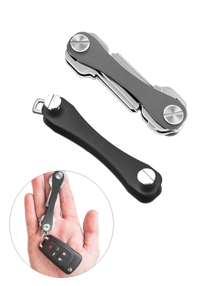 2Pcs Multifunctional Key Storage Holder Keychain Organizer EDC Keychains - Image 1