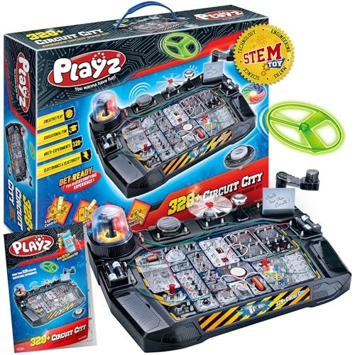 Playz Advanced Electrical Circuit Board Engineering Kit for Kids with 328 STEM Projects on Electricity Voltage Currents Resistance Magnetic Science Gift for Children Age 813 - Image 1