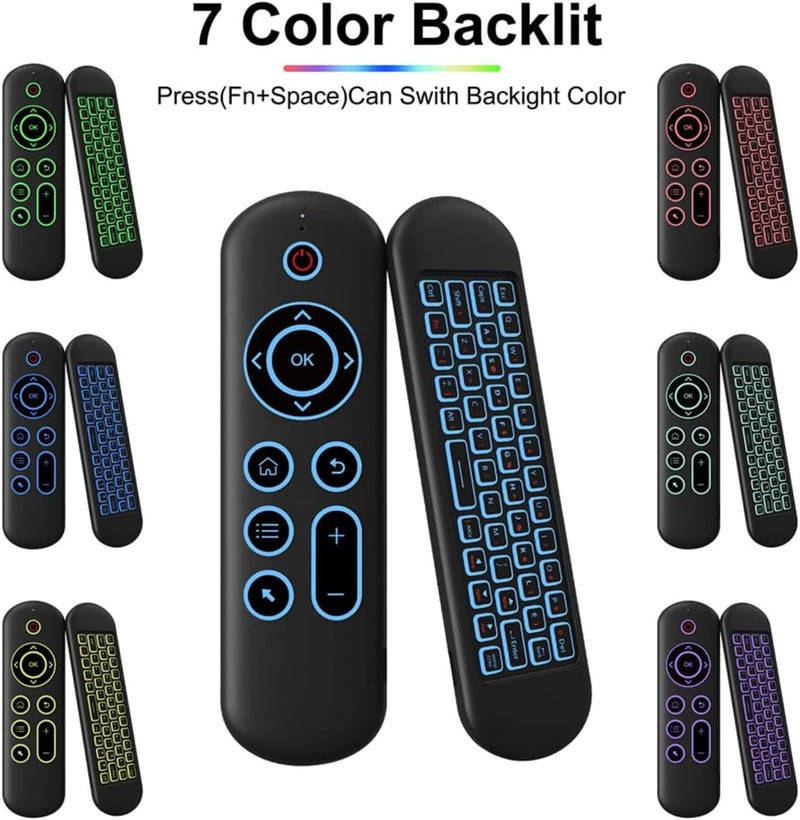 Mini Keyboard, Wireless Air Mouse Remote Control with 2.4G & BT5.2 Connectivity, Rechargeable Backlit Mini Keyboard for Android TV Box, PC, Smart TV, Projector, All-in-One PC, MAC - Image 4