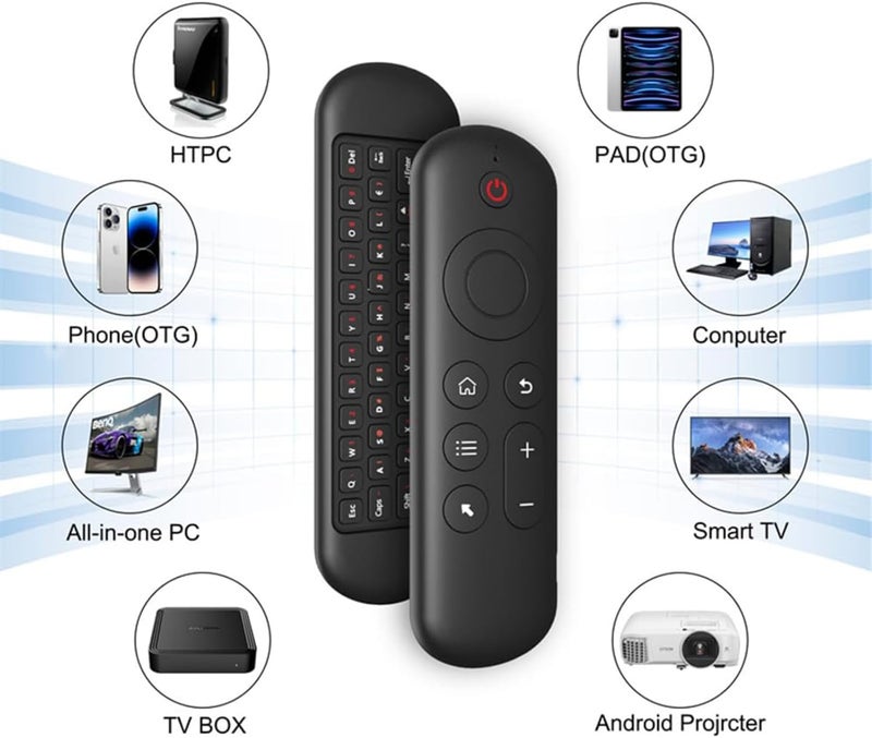 Mini Keyboard, Wireless Air Mouse Remote Control with 2.4G & BT5.2 Connectivity, Rechargeable Backlit Mini Keyboard for Android TV Box, PC, Smart TV, Projector, All-in-One PC, MAC - Image 5