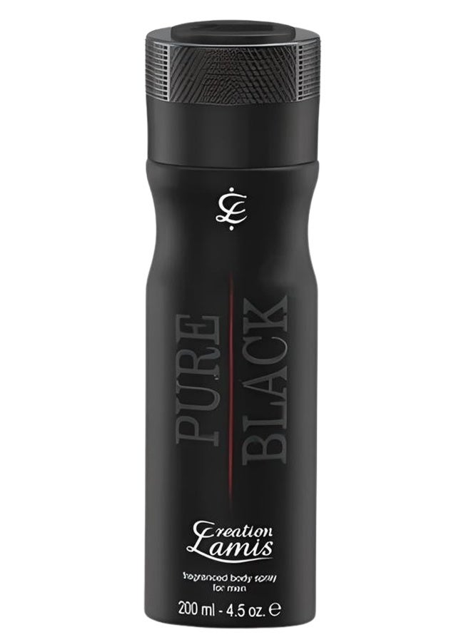 Creation Lamis 4 Pieces Pure Black Fragranced Body Spray For Men 200ml - Image 2