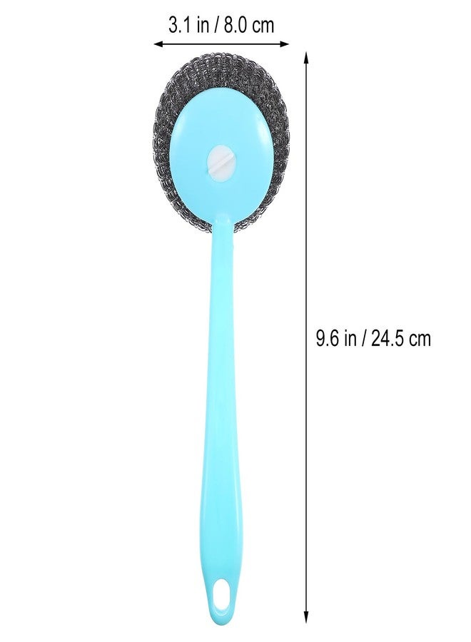 PACKOVE Kitchen Pot Scrubber with Handle and 8 Stainless Steel Wire Balls Dish Cleaning Brush for Pots Pans Sinks 9.64X3.14X2.55In - Image 4
