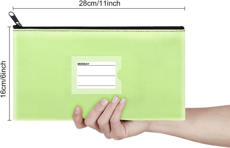 Sinzip 4 Pack Bank Deposit Money Bag, Heavy Duty Leatherette Security Zipper Wallet with Clear Window, Coin Bag, Cash Bag, Tool Pouch, Assorted Colors (4 Pack Mix-Color03) - Image 5