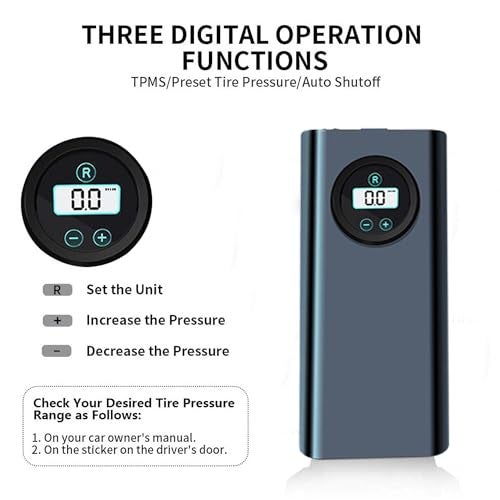 US1984 Air Compressor Tyre Inflator for Car, Rechargeable Electric Portable Air Pump, 2X Faster, 150PSI, Auto Off, Accurate Pressure Display, Smart Tyre Inflator for Cars, Bikes, Cycle, Inflatables - Image 5