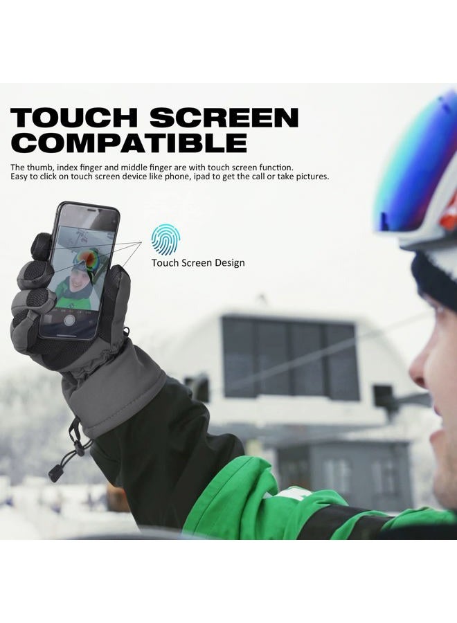MCTi Waterproof Mens Ski Gloves Winter Warm 3M Thinsulate Snowboard Snowmobile Cold Weather Gloves - Image 5
