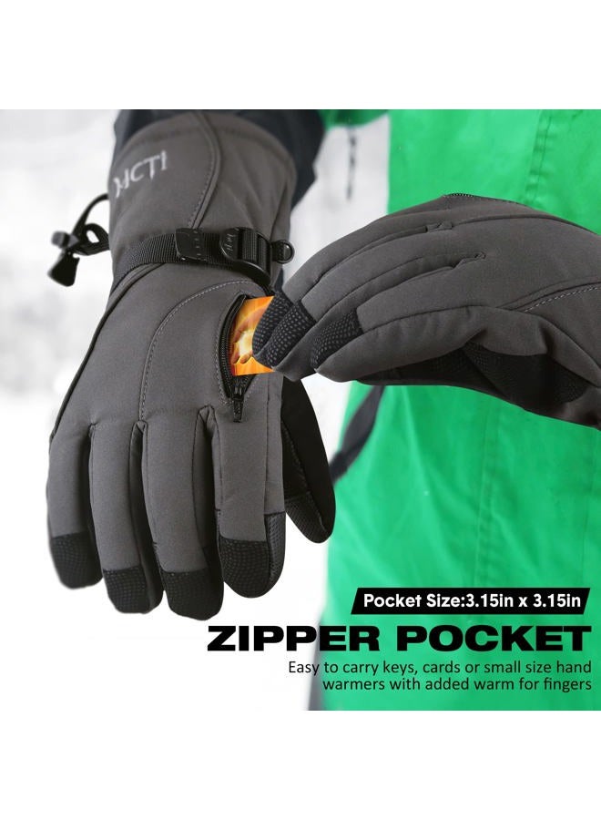 MCTi Waterproof Mens Ski Gloves Winter Warm 3M Thinsulate Snowboard Snowmobile Cold Weather Gloves - Image 4