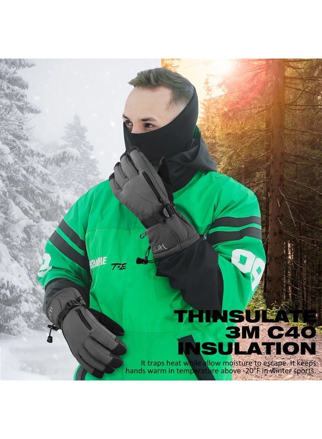 MCTi Waterproof Mens Ski Gloves Winter Warm 3M Thinsulate Snowboard Snowmobile Cold Weather Gloves - Image 2