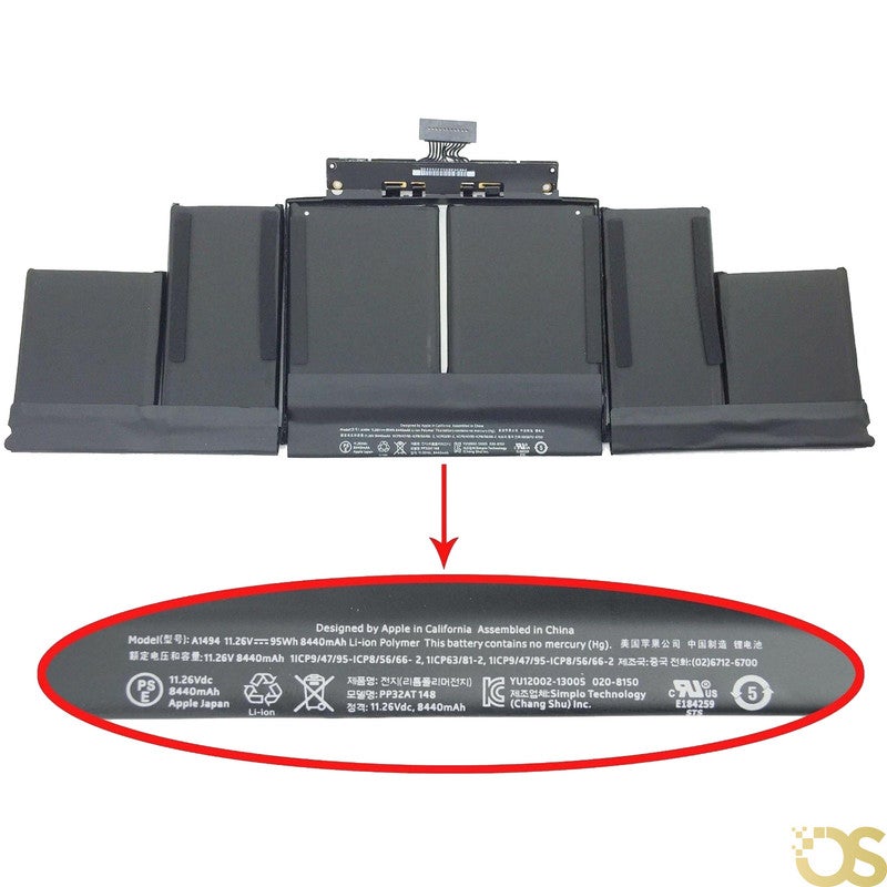OS Battery Compatible with  MacBook Pro  15 Retina A1398 (Late 2013, Mid 2014, Early 2015) A1494 From OS Store - 3 Month Warranty - Image 2