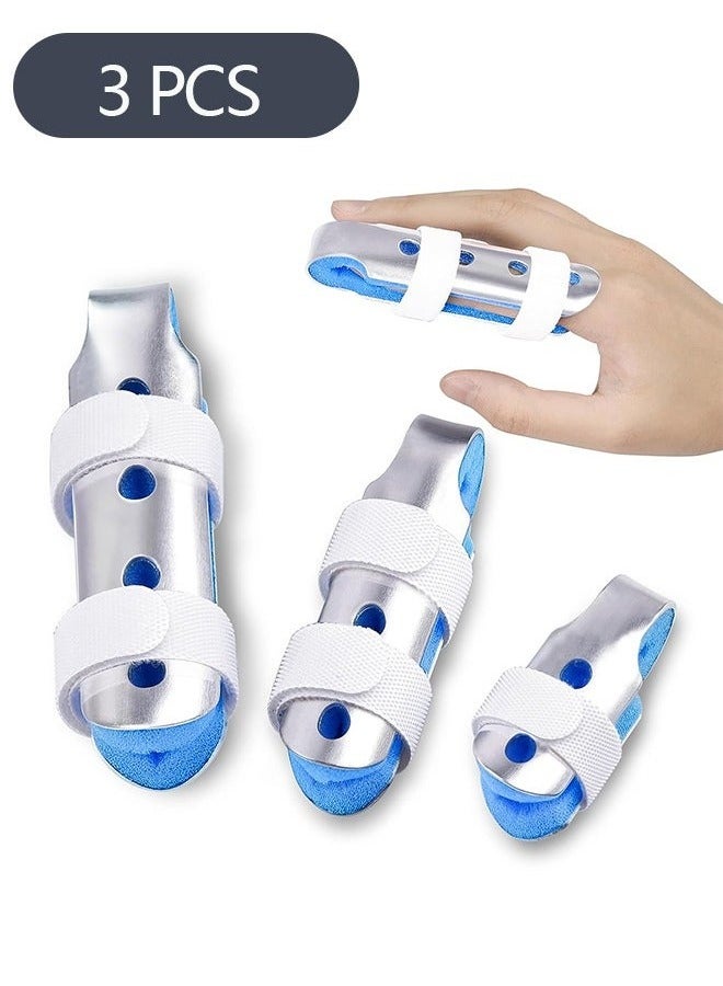 JOGAMS 3 Piece Finger Splint, Metal Finger Support Brace for Broken Fingers Straightening Arthritis  - Image 1