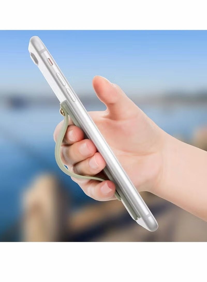 Phone Grip Holder, Cell Phone Silicone Grip Strap Telescopic Phone Finger Strap Stand Portable Universal Finger Kickstand for Most Smartphones, 6 Pieces ( Green, Black, Gray )  - Image 3