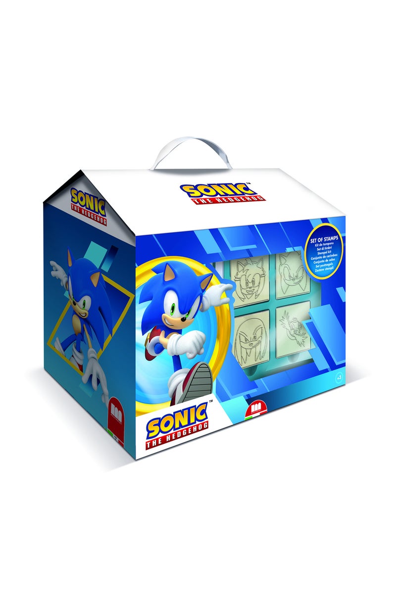 Multiprint Sonic House – Creative Stamping & Coloring Set for Kids – Includes 7 Wooden Stamps, Washable Ink, 7 Markers, Drawing Book & More – Made in Italy - Image 1