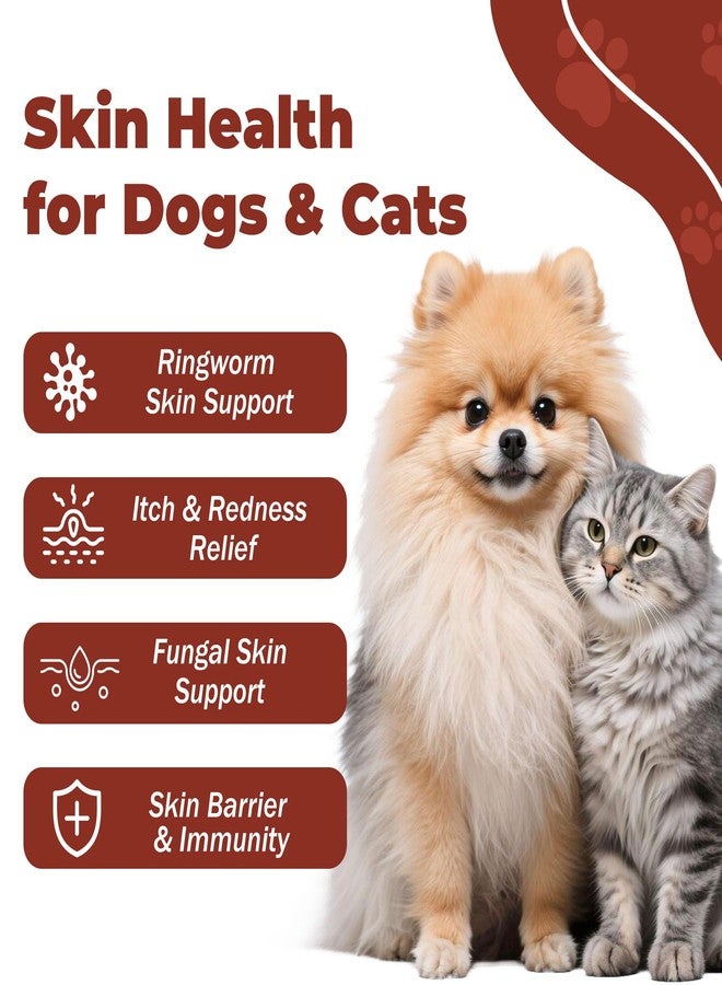 VivaElixir Ringworm Support Powder for Cats and Dogs – Fast Acting Relief of Itch/Redness/Fluff/Plaques – Allergy & Immune Support – L-Lysine, Beta-Glucan, Turmeric 95%, Chelated Zinc & Biotin – 60g Powder - Image 2