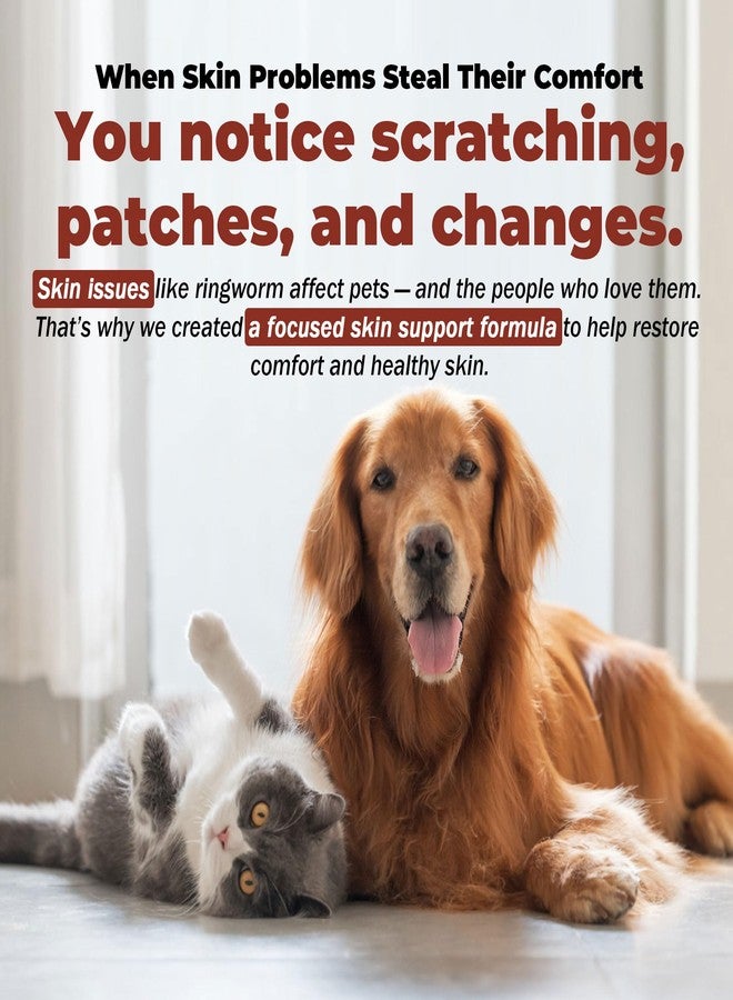 VivaElixir Ringworm Support Powder for Cats and Dogs – Fast Acting Relief of Itch/Redness/Fluff/Plaques – Allergy & Immune Support – L-Lysine, Beta-Glucan, Turmeric 95%, Chelated Zinc & Biotin – 60g Powder - Image 5