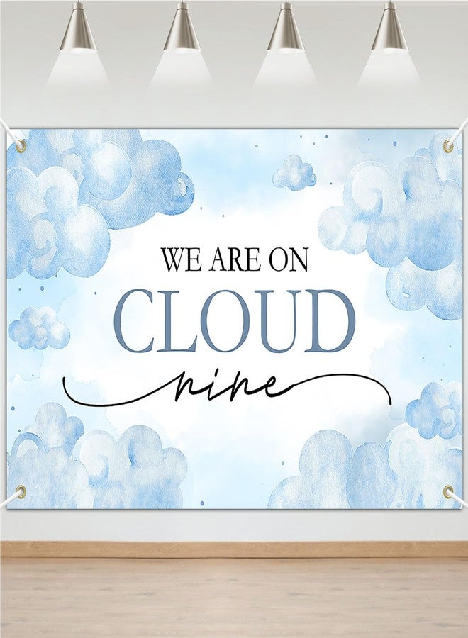 افيزانو لافتة استقبال مولود جديد من Avezano Cloud Nine، خلفية زرقاء سحابية لحفلة الكشف عن جنس المولود (6 × 3.6 قدم) - Image 1