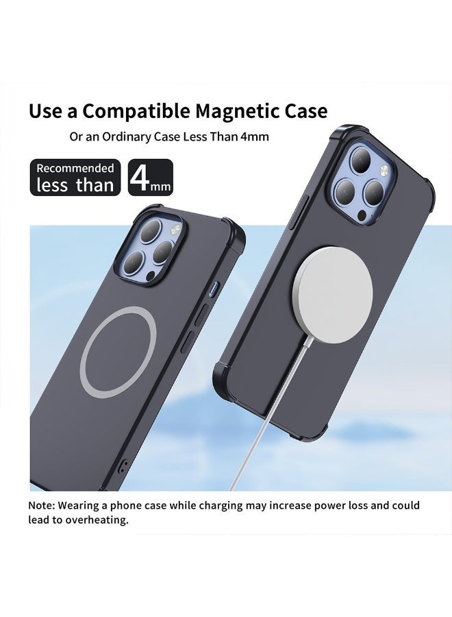 FDTY شاحن لاسلكي مغناطيسي بقوة 15 واط - شاحن MagSafe - قاعدة شحن سريع متوافقة مع سلسلة هواتف iPhone 17/16/15/14/13/12 وAirPods 2 و3 Pro - قاعدة MagSafe مزودة بمصباح LED (أبيض) - Image 5