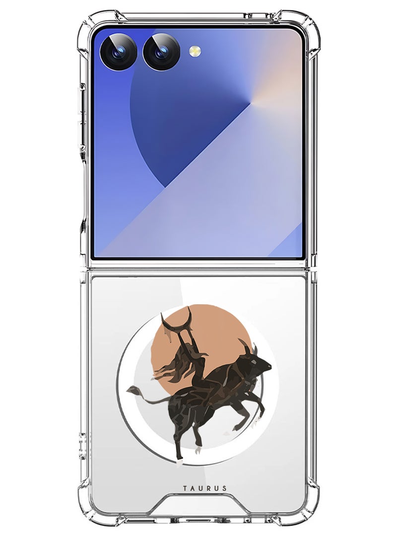 Theodor Magnetic Case for Samsung Galaxy Z Flip 7 Compatible with MagSafe Wireless Charging, Shockproof Phone Bumper Cover Taurus - Image 1