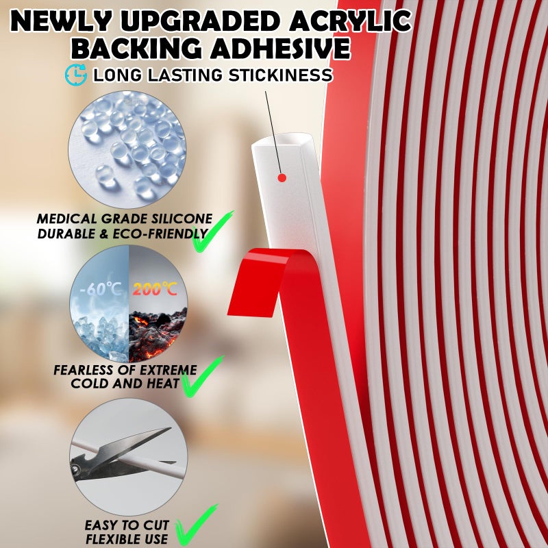 Bantie 20FT Weather Stripping Door Seal - Self Adhesive Weather Insulation Strip Weatherstripping Silicone D Shaped Seal Strip Door Frame Gap Filler/Window Soundproofing - Image 3