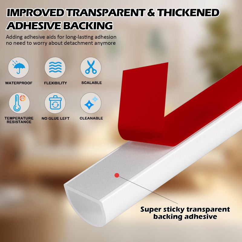Bantie 20FT Weather Stripping Door Seal - Self Adhesive Weather Insulation Strip Weatherstripping Silicone D Shaped Seal Strip Door Frame Gap Filler/Window Soundproofing - Image 4