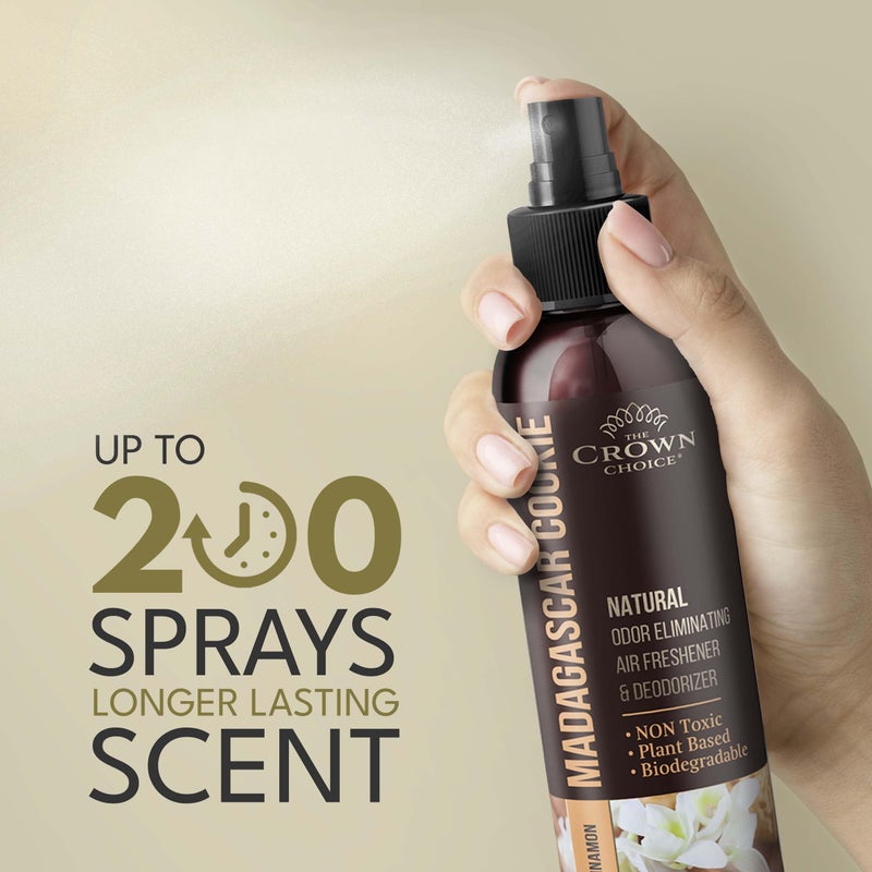 ذا كراون تشويس رذاذ معطر جو - بخاخ زيت عطري طبيعي غير سام بالقرفة والفانيليا ومزيل للرائحة - مزيل للروائح الكريهة للمنزل/الغرفة/الصالة/المرحاض/السيارة/الغسيل آمن للأطفال والحيوانات الأليفة، 2 قطعة - 4 أونصة لكل منها - Image 5
