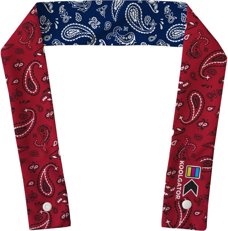 KOOLGATOR Evaporative Cooling Neck Wrap - Keep Cool in The Heat, Summer Cooling Accessories, Long Lasting, Reusable & Breathable, Available in 1, 3, or 5 Pack (Blue & Red Paisley, 1 Pack) - Image 2