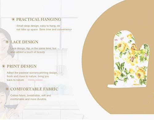 Perfect Pricee Baking Essential Cotton Padded Heat Proof Microwave Baking Oven Mitt Gloves Kitchen for Cooking Non Slip A Pair 30cm Long 1PC Baking Items Random Patterns - Image 2