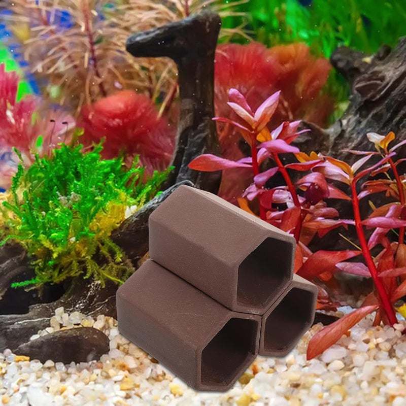 Aquarium Shrimp Hideout Pottery Cave for Fish Tank Shrimp Spawning Shelter with Hiding Space Sturdy Ceramic Aquarium Décor - Image 5
