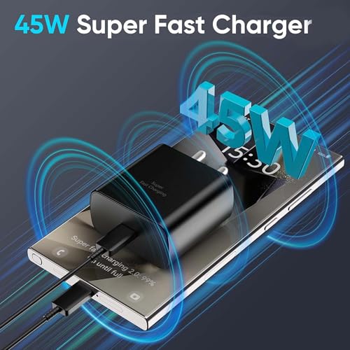 Kratos 45W GAN Fast Charger with Cable Compatible with Samsung Charger Galaxy S25/S24/S23/S22/S21/S20 (Ultra/Plus/Fe), Z Fold/Flip/S/A/F/M Series|Fast Charger Type C, Black - Image 4