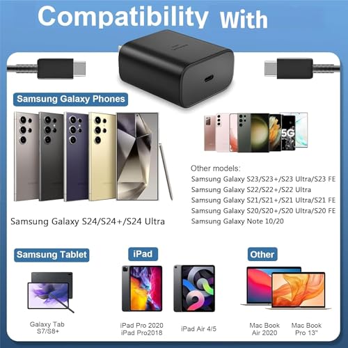 Kratos 45W GAN Fast Charger with Cable Compatible with Samsung Charger Galaxy S25/S24/S23/S22/S21/S20 (Ultra/Plus/Fe), Z Fold/Flip/S/A/F/M Series|Fast Charger Type C, Black - Image 5
