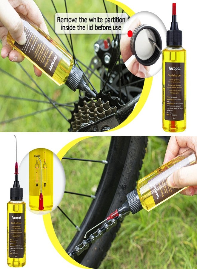 focopot Bike Chain Cleaner Kit Including Chain Oil Lubricant,Bike Chain Degreaser,Chain Scrubber and Bicycle Cleaning Brush Tools for Mountain/MT/Road/BMX Bike - Image 3