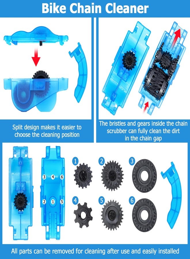 focopot Bike Chain Cleaner Kit Including Chain Oil Lubricant,Bike Chain Degreaser,Chain Scrubber and Bicycle Cleaning Brush Tools for Mountain/MT/Road/BMX Bike - Image 5