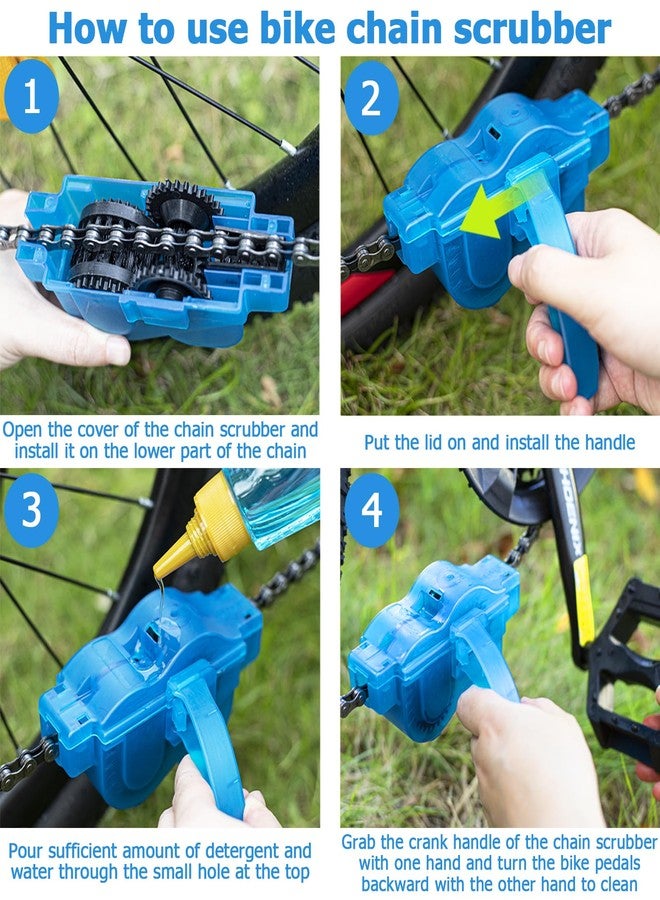 focopot Bike Chain Cleaner Kit Including Chain Oil Lubricant,Bike Chain Degreaser,Chain Scrubber and Bicycle Cleaning Brush Tools for Mountain/MT/Road/BMX Bike - Image 4