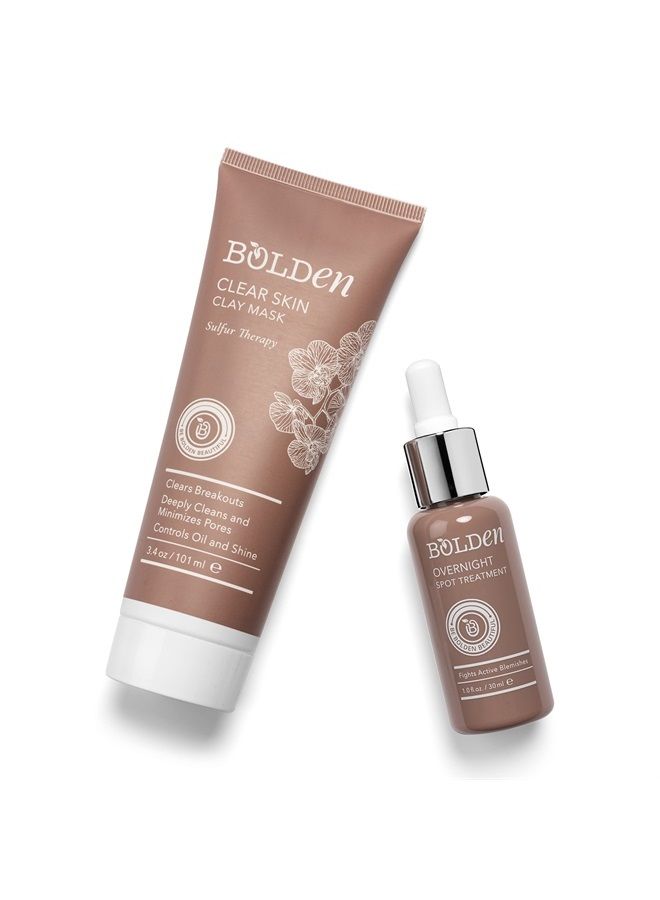 bolden Clear Skin Clay Mask | Sulfur Acne Face Mask | Facial Mask for Deep Pore Cleansing and Clears Breakouts | Pore Minimizer (3.5 fl oz) - Image 5