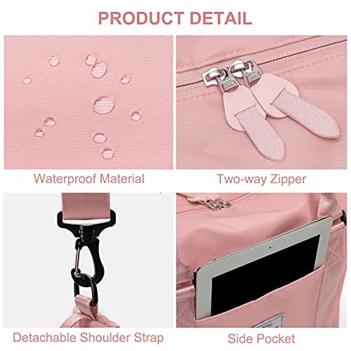 BJLFS Womens travel bags, weekender carry on for women, sports Gym Bag, workout duffel bag, overnight shoulder Bag fit 15.6 inch Laptop Pink Large - Image 5
