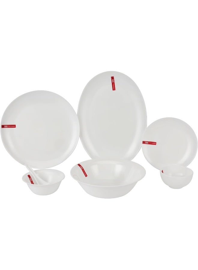 ديلكاسا مجموعة عشاء ديلكاسا المكونة من 33 قطعة من أوبال أواني تتضمن طبق بيضاوي، وعشاء، وأطباق مسطحة وحساء، وأوعية ضحلة وملاعق شوربة / آمنة للاستخدام في غسالة الأطباق، وآمنة للاستخدام في الفريزر والميكروويف - Image 3