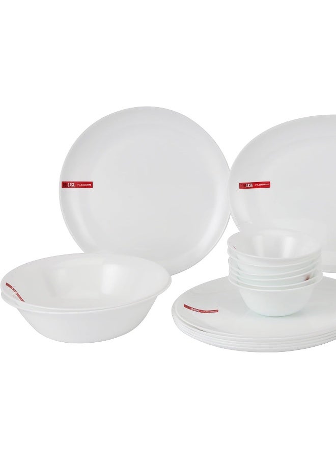 ديلكاسا مجموعة عشاء ديلكاسا المكونة من 33 قطعة من أوبال أواني تتضمن طبق بيضاوي، وعشاء، وأطباق مسطحة وحساء، وأوعية ضحلة وملاعق شوربة / آمنة للاستخدام في غسالة الأطباق، وآمنة للاستخدام في الفريزر والميكروويف - Image 4