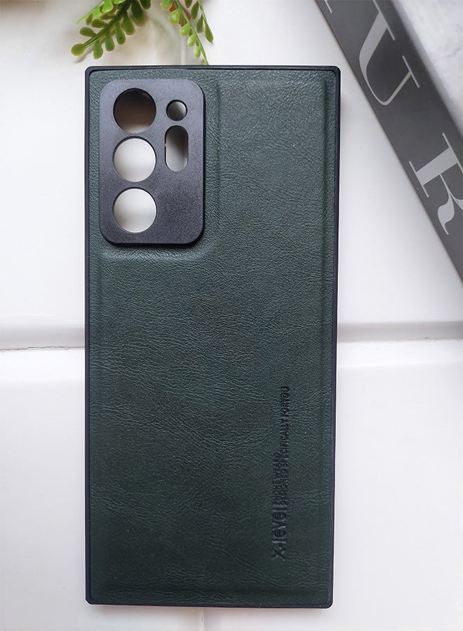 X-level Samsung Galaxy Note 20 Ultra Premium Slim Fit Leather Case – Sleek Design, Superior Protection, Smooth Touch - Dark Green - Image 2