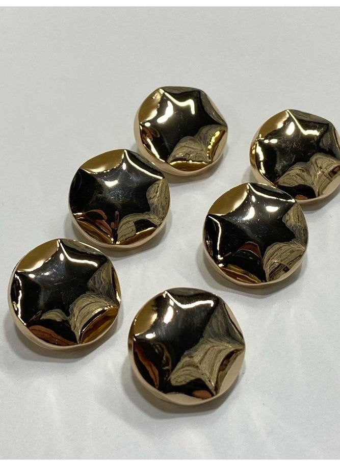 Karan Tuhafiye Karan Haberdashery Metal Button/coat Length/6 Piece Set/2.5 CM/JX18/GOLD  - Image 1
