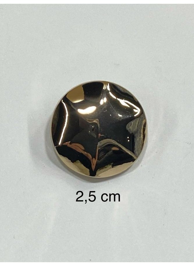 Karan Tuhafiye Karan Haberdashery Metal Button/coat Length/6 Piece Set/2.5 CM/JX18/GOLD  - Image 3