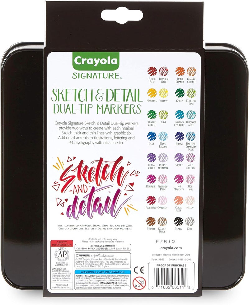 Crayola Signature Sketch And Detail Dual Ended Markers, 16 Count - Image 2