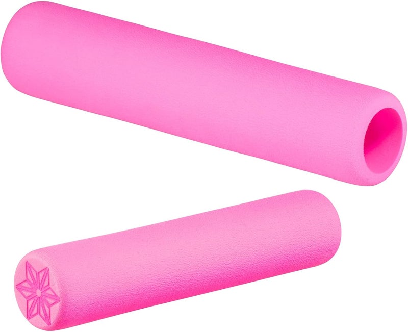 Supacaz Supalite Handlebar Grips – Ultra-Light 9g Grips for Bike Control – Neon Pink – High-Performance Bicycle Upgrade