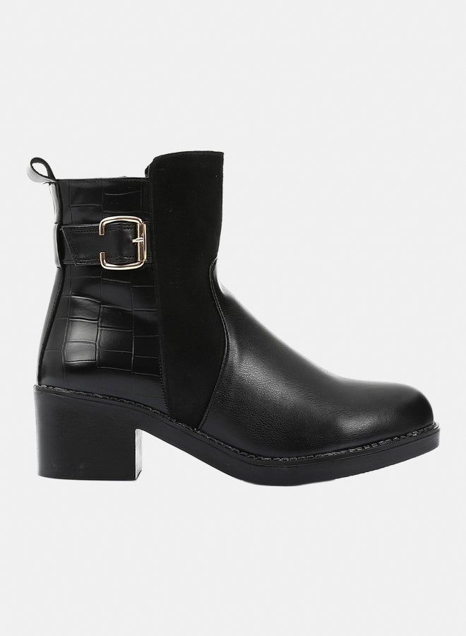 XO Style Leather Ankle Boot - Black - Image 2