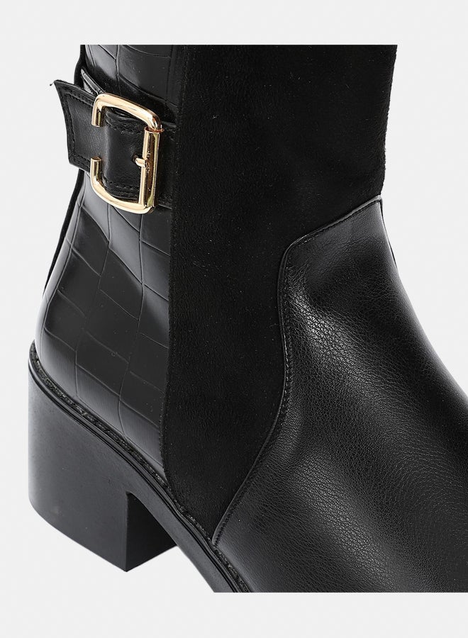 XO Style Leather Ankle Boot - Black - Image 4