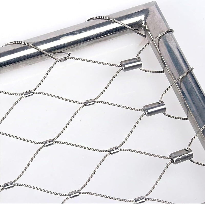 Stainless Steel Rope Wire Mesh Stainless Steel Garden Netting Deer Cable Wire Rope 2mm Diameter Safety Netting Animal Barrier Fence Poultry Netting for Zoo Cage Fence, Balcony, Stair(5cm,2x6m) - Image 1