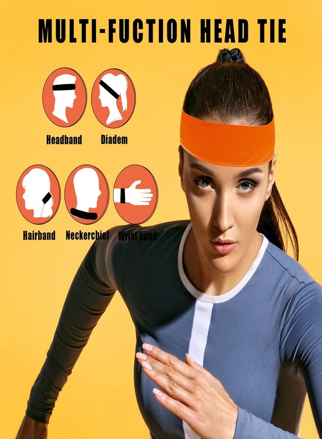 ONEYE 9 Pieces Unisex Tie Headbands Tie Back Bandanas Sport Head Tie Solid Hair Band Athletic Sweatbands for Tennis Ninja Karate Running Basketball Yoga Cycling - Image 5
