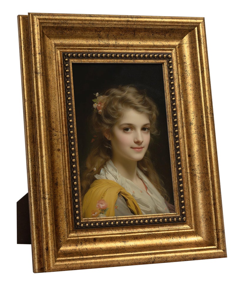 Sonefreiy 5x7 Picture Frame  Antique Vintage Picture frames for Wall  Retro 5 x 7 Photo Frame Tabletop Display  Gift for Family Mom Dad Grandma Friends  Gold Brown Beads - Image 1